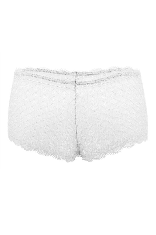 Papatya Laced Tulle Boxer | White - Thumbnail