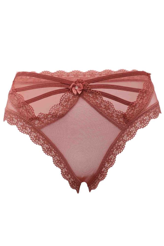 Laced Woman Tulle Panties 739 | Tile Red