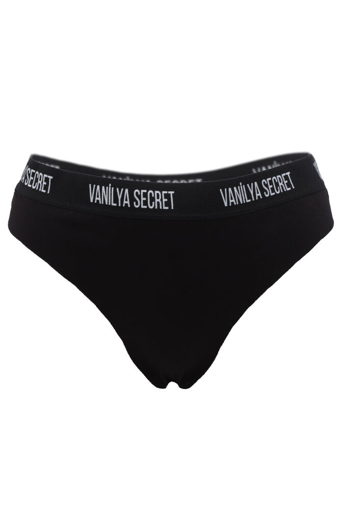 Vanilya Secret Elastic Hip Cotton Thong | Black