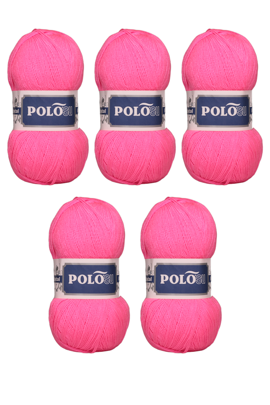 Polosu - Polosu My Kristal El Örgü İpi 5 li Koyu Pembe 134