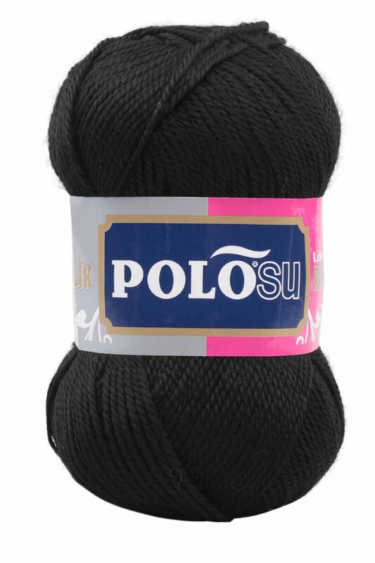 Polosu - Polosu Lüks Patiklik El Örgü İpi Siyah 317
