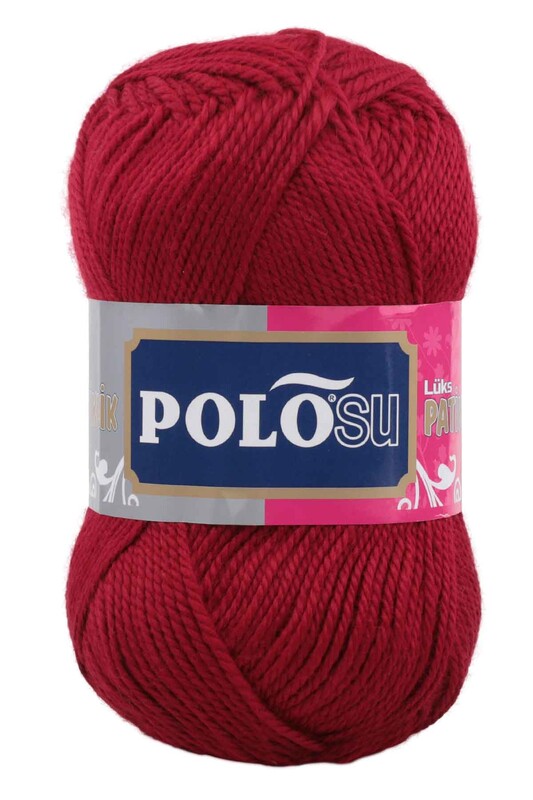 Polosu - Polosu Lüks Patiklik El Örgü İpi Koyu Kırmızı 367
