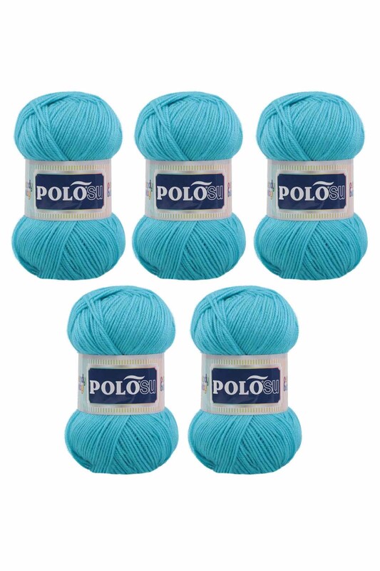Polosu - Polosu Candy Baby El Örgü İpi 5 li Açık Cam Mavi 247