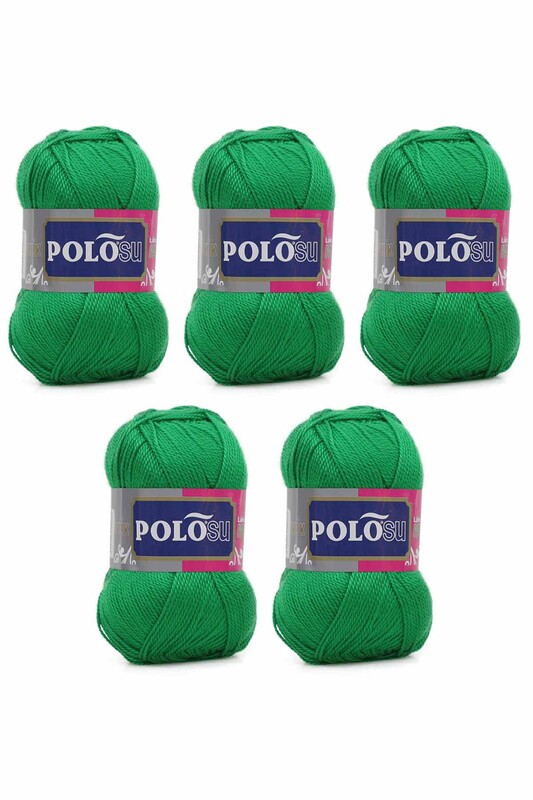 Polosu - Polosu Lüks Patiklik El Örgü İpi 5 li Çimen Yeşil 303