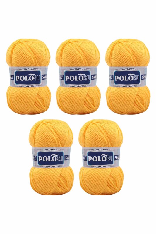 Polosu - Polosu Siesta Soft El Örgü İpi 5 li Koyu Sarı 204