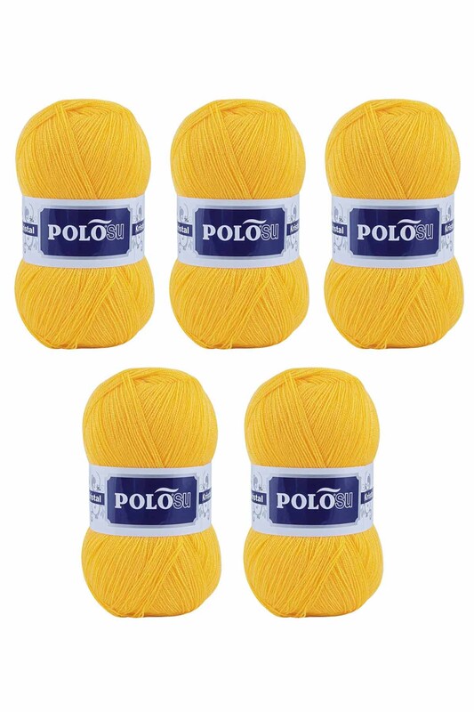 Polosu - Polosu My Kristal El Örgü İpi 5 li Koyu Sarı 104