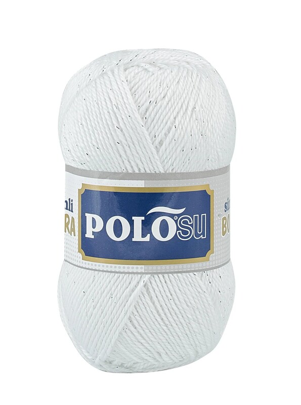 Polosu - Polosu Simli Lüks Patiklik El Örgü İpi | Beyaz 308