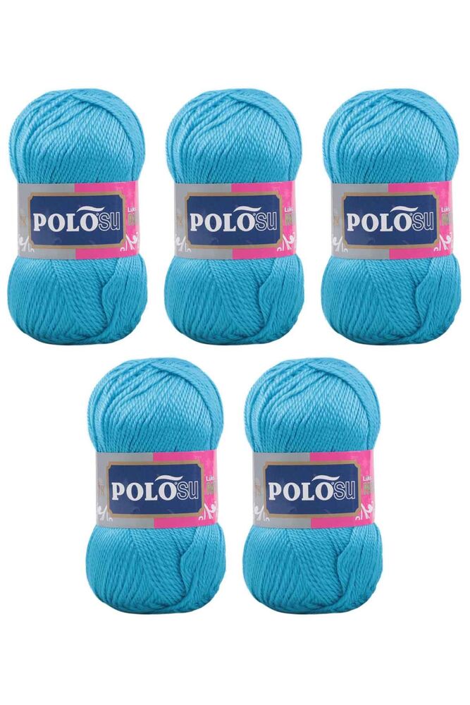Polosu Lüks Patiklik El Örgü İpi 5 li Cam Mavi 301