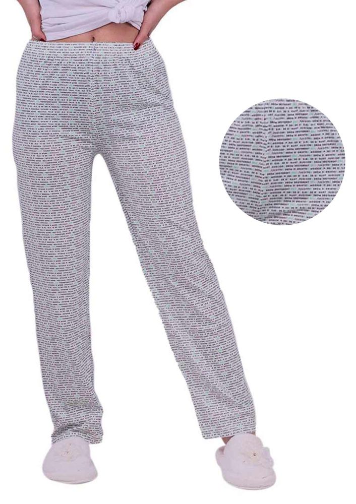 Patterned Pajama Bottoms | White