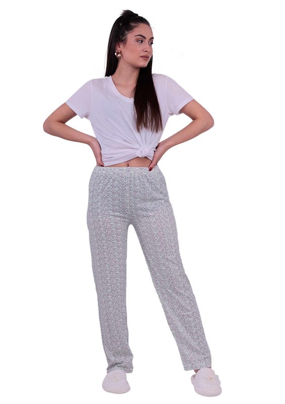 Patterned Pajama Bottoms | White - Thumbnail
