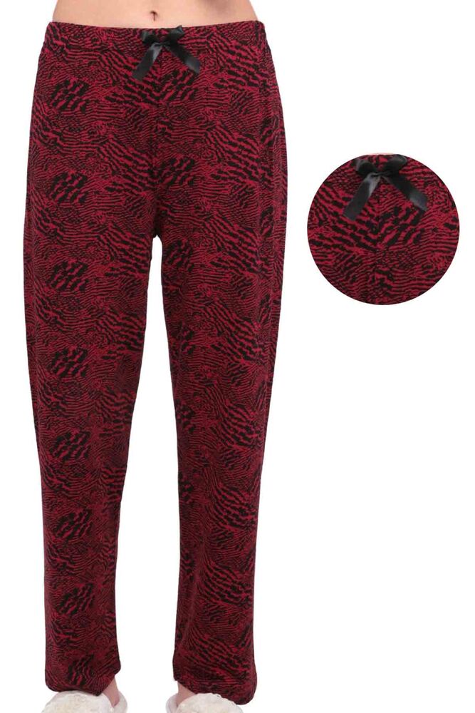 Desenli Kadın Pijama Altı 9651 | Bordo