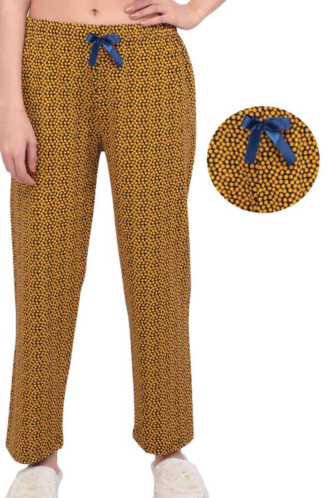 Circle Printed Woman Pajama Bottoms 9988 | Yellow