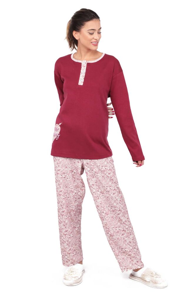 Long Sleeve Flower Patterned Woman Pyjamas | Cherry 