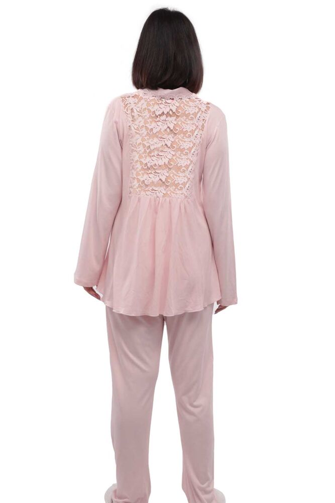 Imaj Shirt Collar Buttoned White Pajamas Set 113 | Powder