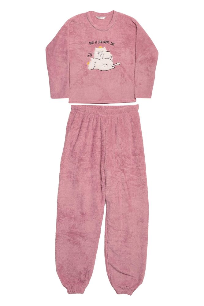 Kadın Peluş Pijama Takımı 5630 | Gül Kurusu