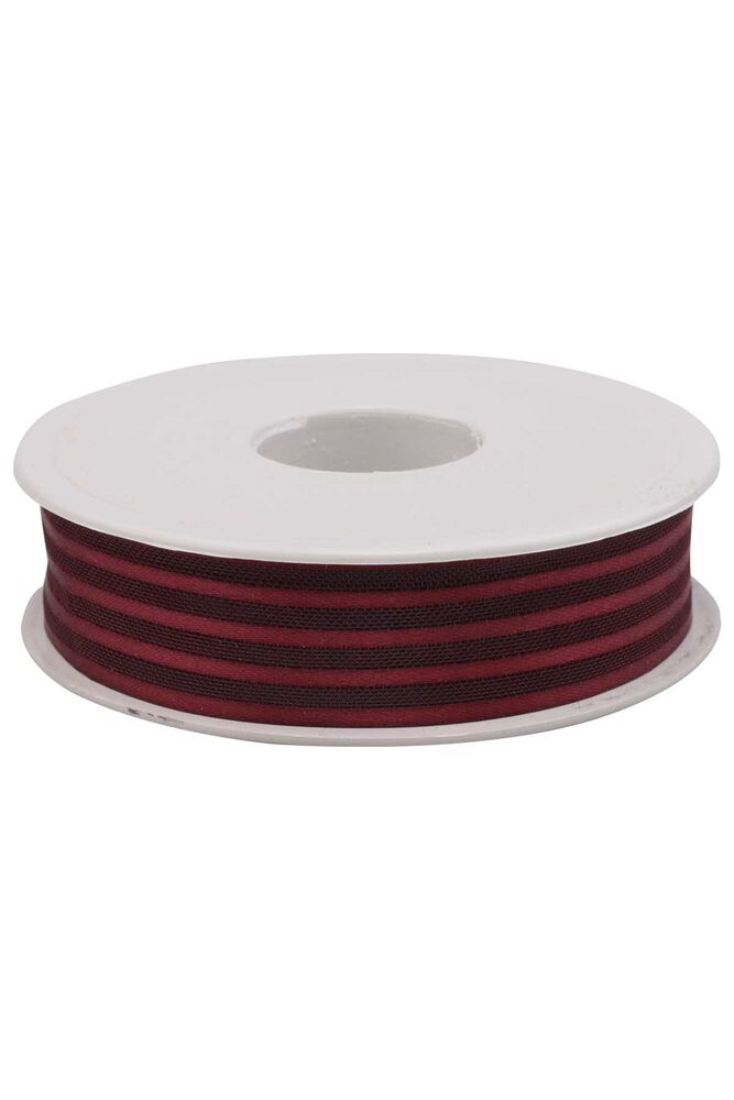Striped Chiffon Ribbon 2.5 cm 20 m | Burgundy