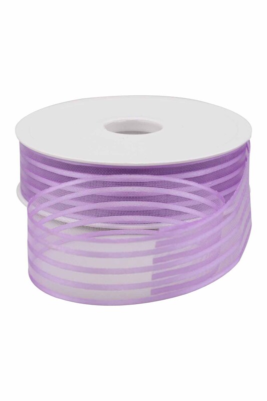 Striped Chiffon Ribbon 2.5 cm 20 m | Purple - Thumbnail