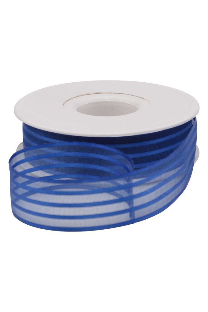 Striped Chiffon Ribbon 2.5 cm 20 m|Dark blue