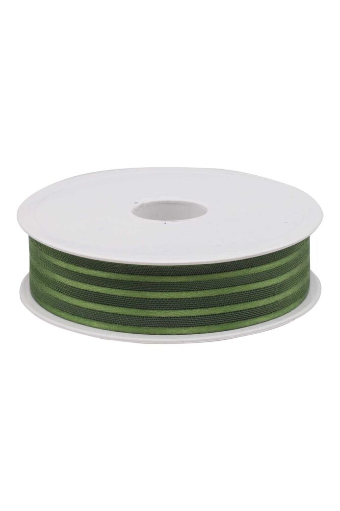 Striped Chiffon Ribbon 2.5 cm 20 m|Dark green