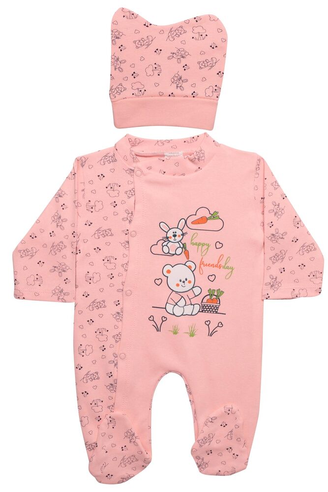 Baskılı Bebek Tulum 2 li 4513 | Pembe