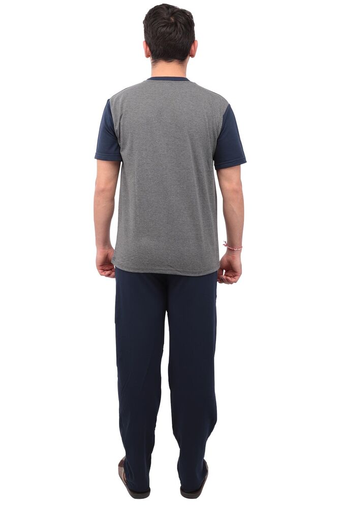 Sude Patterned Short Sleeved Man Pyjama Set 05 | Gray