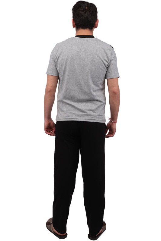 Sude Short Sleeved Man Pyjama Set 012 | Gray - Thumbnail