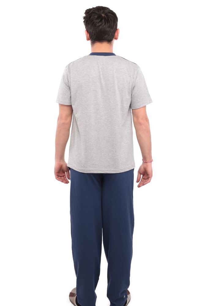 Sude Patterned Short Sleeved Man Pyjama Set 53 | Gray