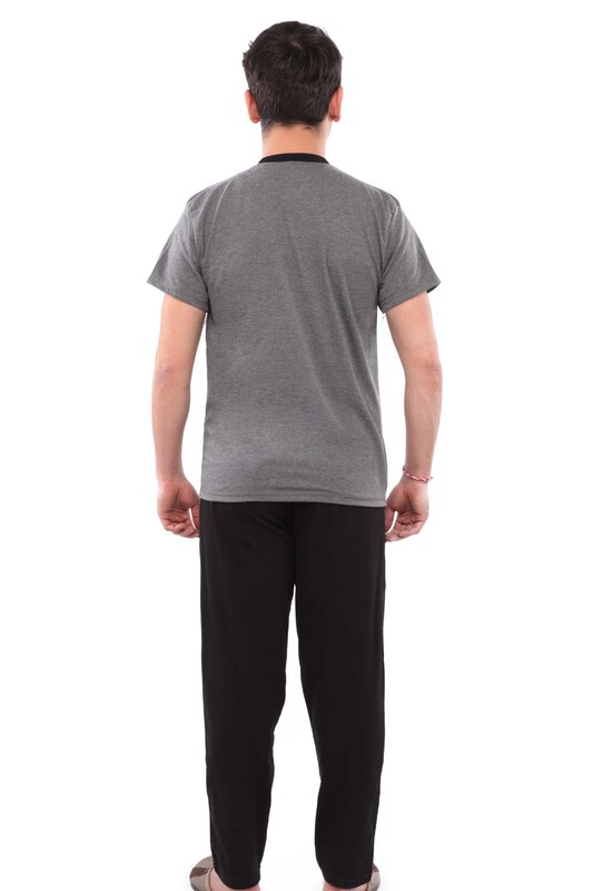 Sude Short Sleeved Man Pyjama Set 014 | Gray - Thumbnail