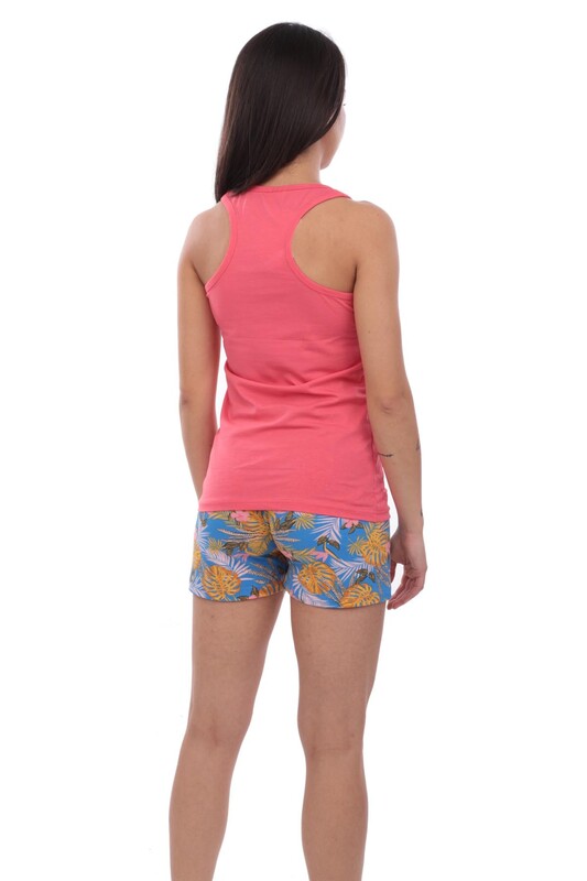 Sude Tropical Printed Shorts Set | Vermillion - Thumbnail