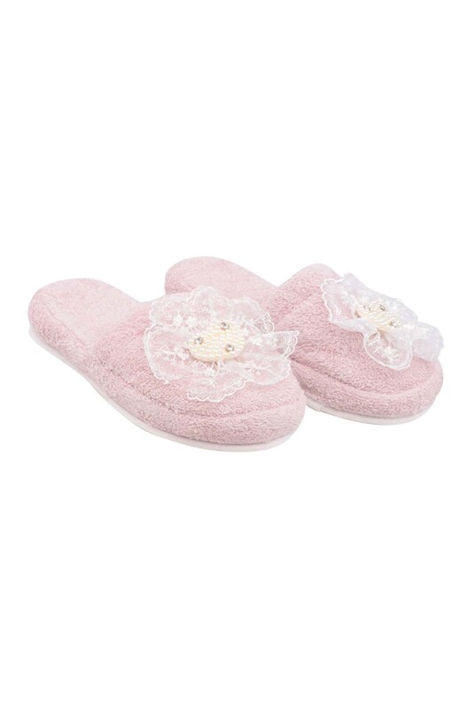 İnci Taşlı Mom Baby Slippers Set 13037 | Pink - Thumbnail