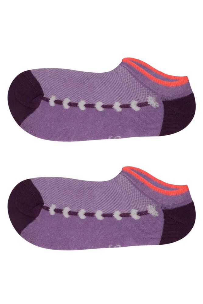 Heart Printed Girl Short Socks 309 | Purple