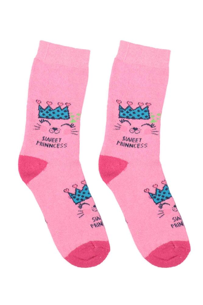 Patterned Girl Towel Socks 112 | Pink
