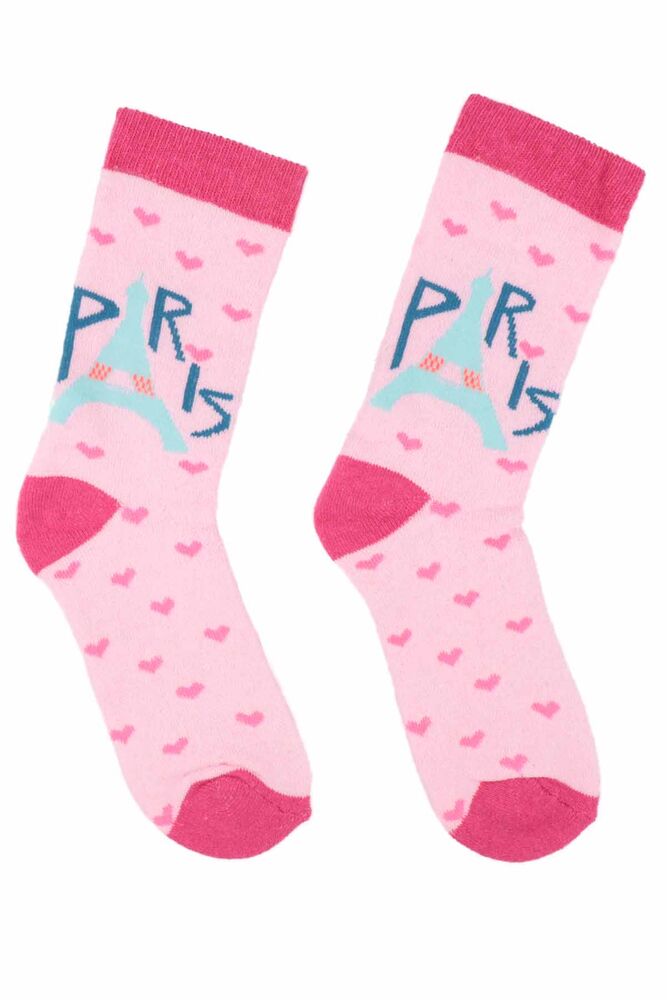 Patterned Girl Towel Socks 910 | Pink