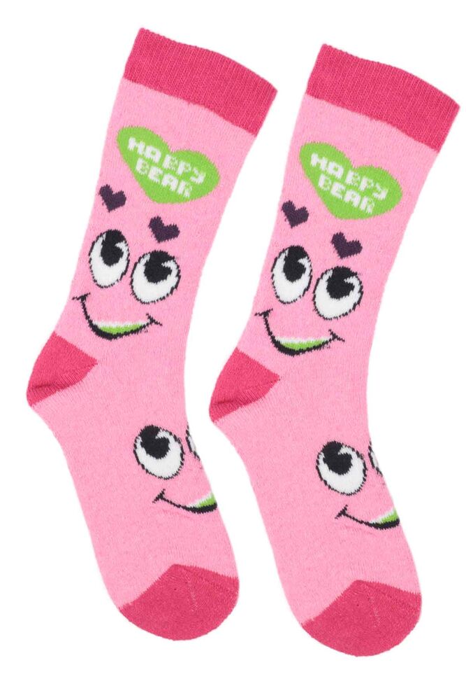 Patterned Girl Towel Socks 56 | Pink