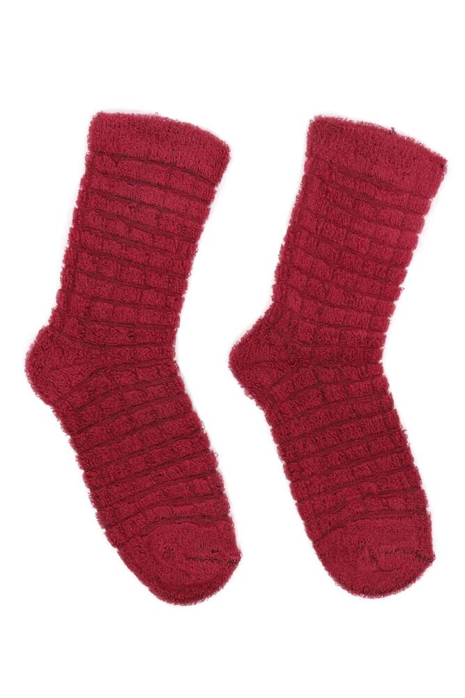 Girl Inverted Towel Socks 311 | Bordeaux