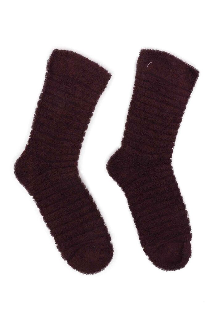 Girl Inverted Towel Socks 312 | Plum