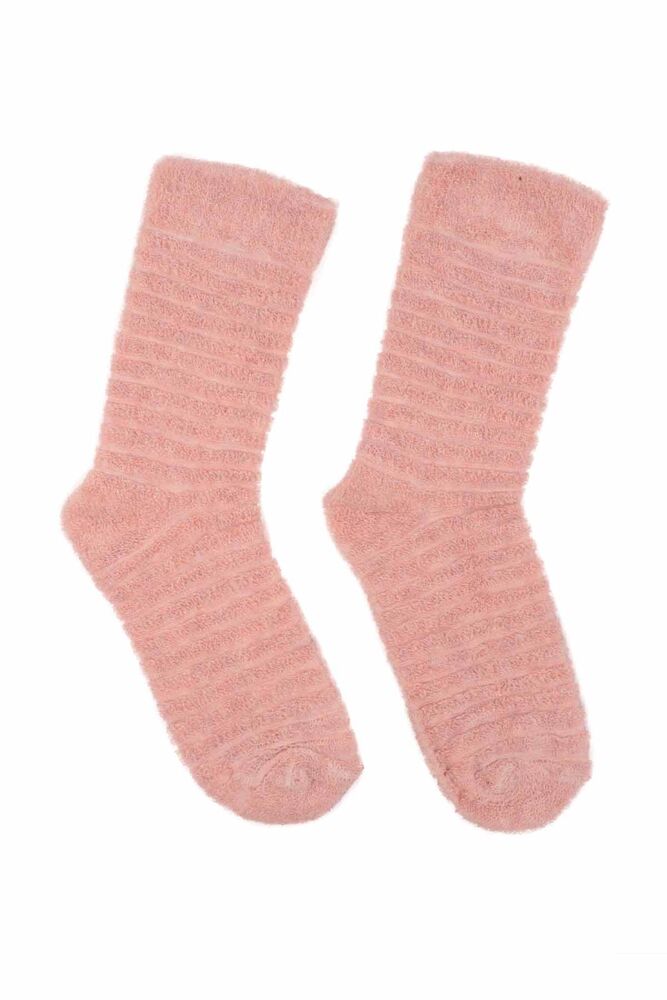 Girl Inverted Towel Socks 312 | Salmon