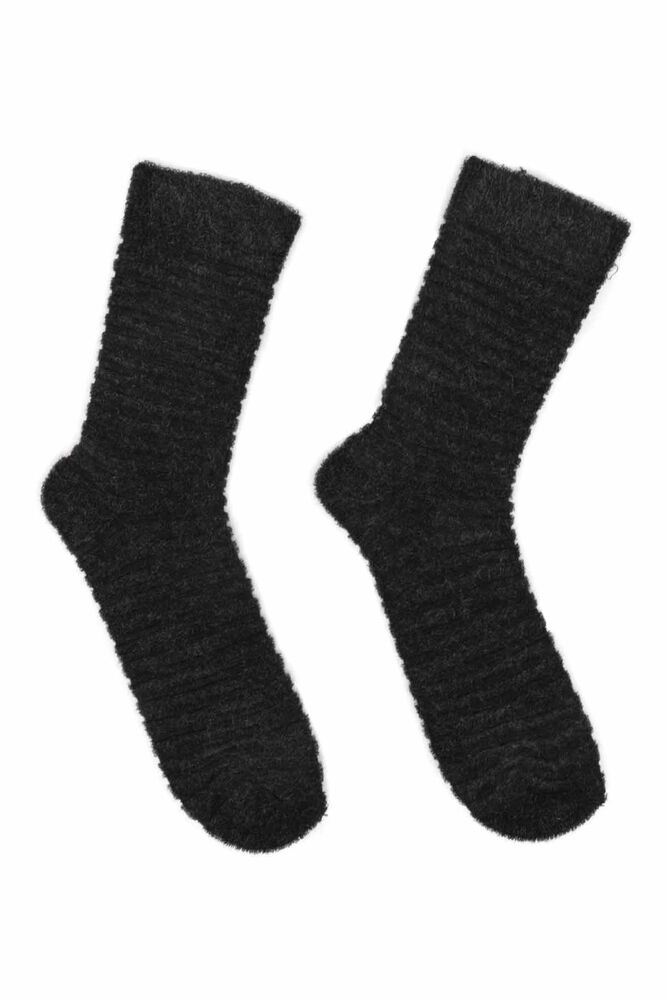 Girl Inverted Towel Socks 312 | Black