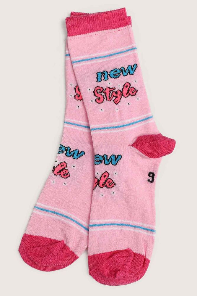 New Style Printed Girl Socks | Powder