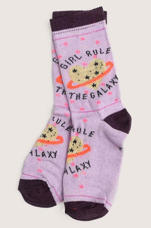 ARC - Heart Printed Girl Socks | Lilac