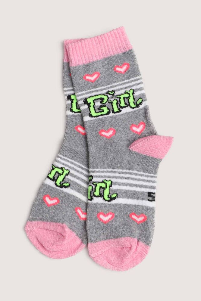 Girl Printed Girl Socks | Gray