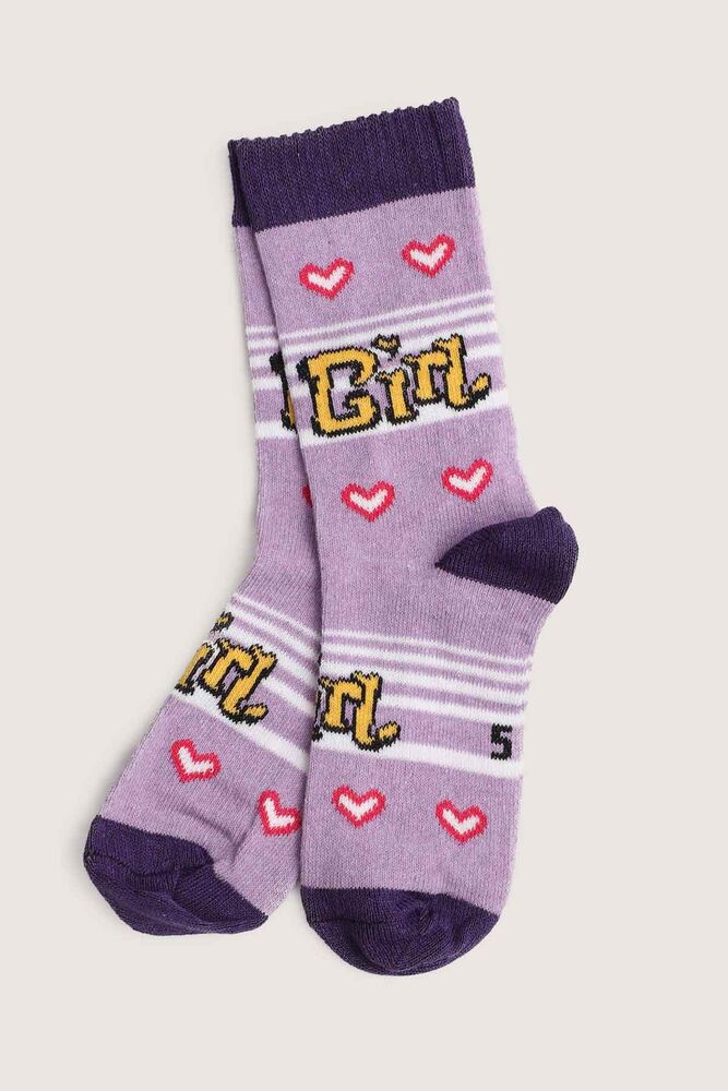 Girl Printed Socks | Lilac