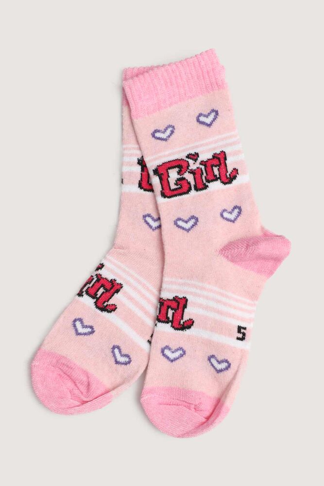Girl Printed Socks | Powder
