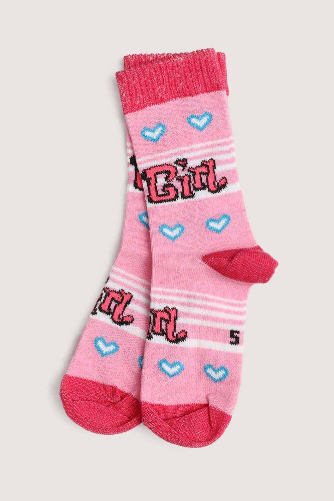 Girl Printed Girl Socks | Pink