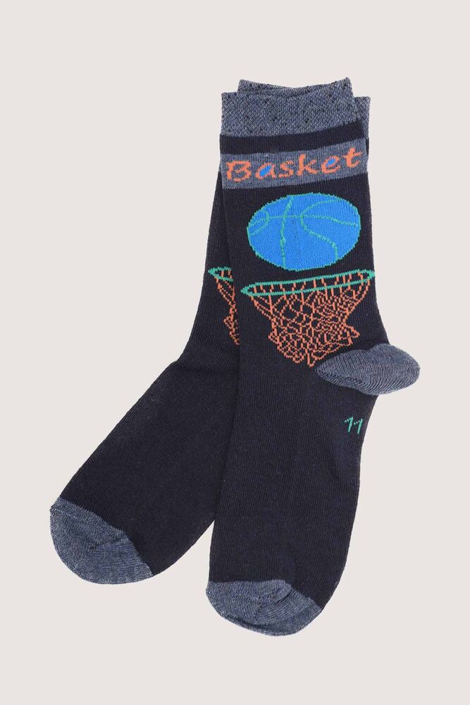 Basketball Printed Socks 107 | Navy Blue