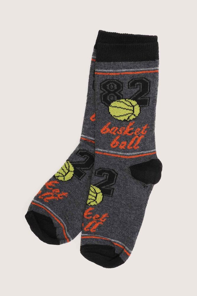 Basketball 82 Boy Printed Socks | Smoky
