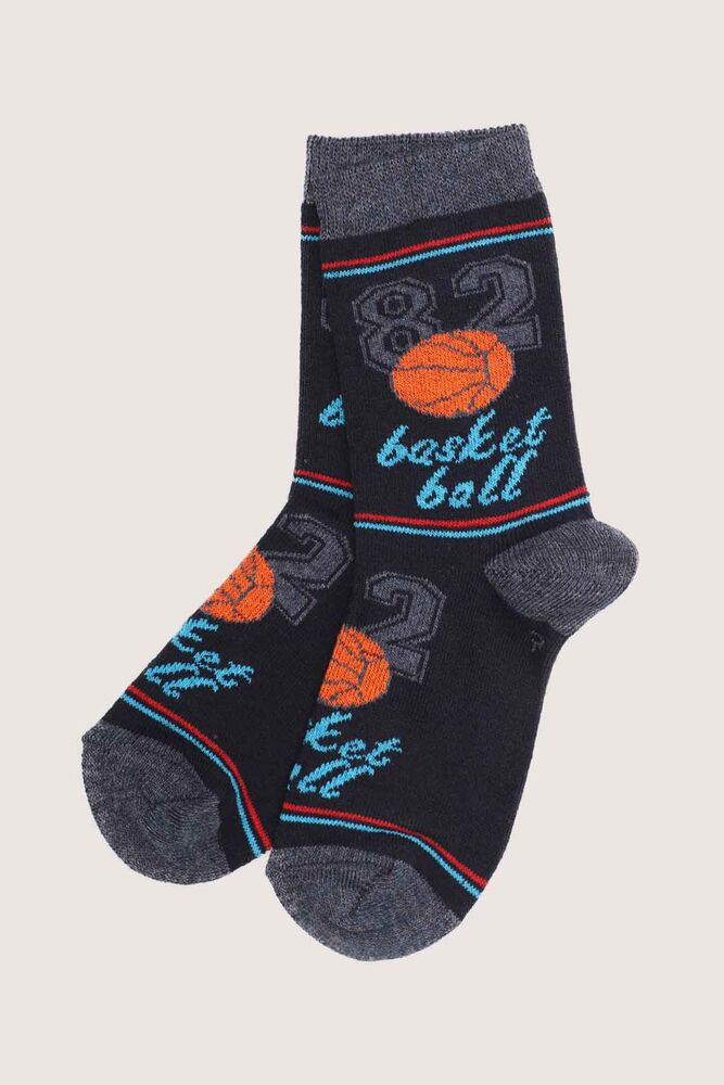 Basketball 82 Boy Printed Socks | Navy Blue