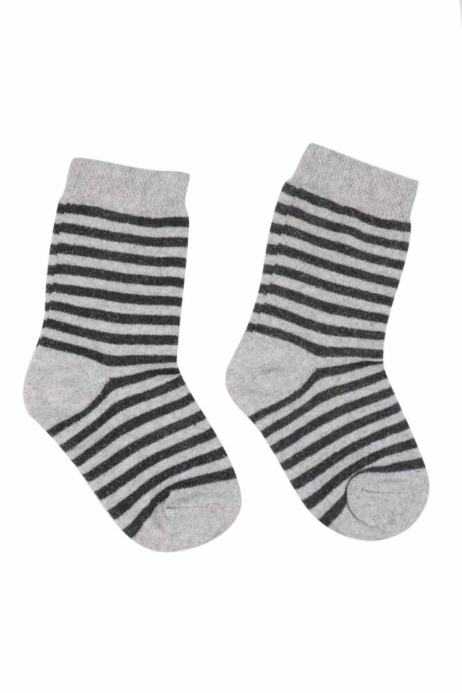 Stripped Girl Short Socks 8141 | Gray