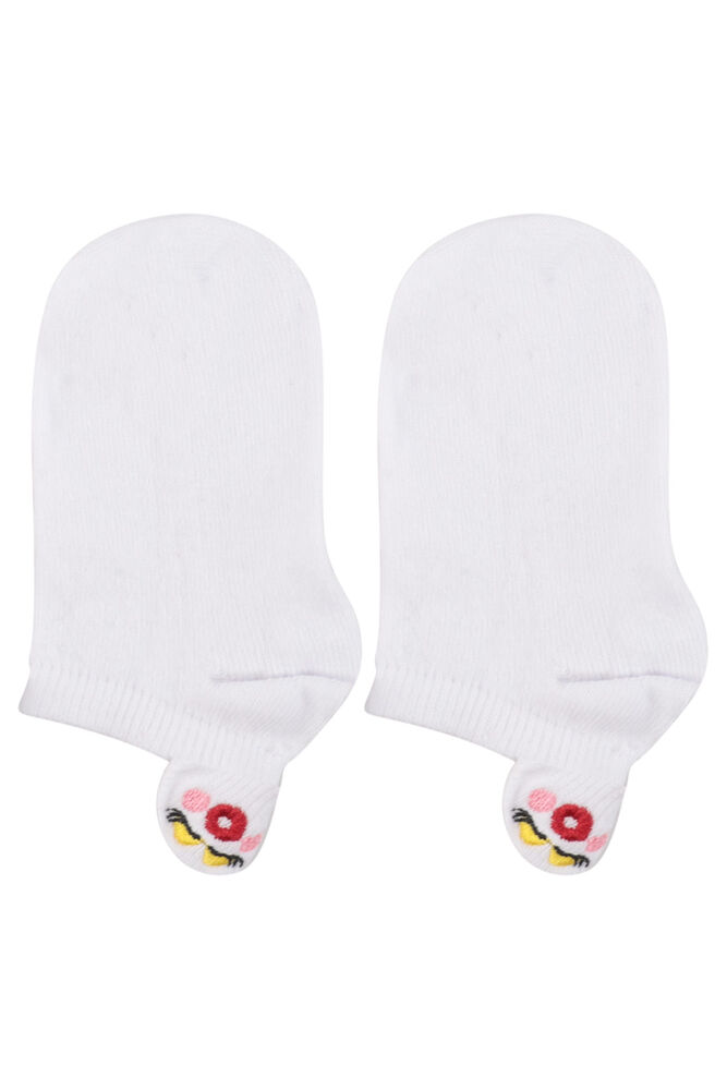 Emoji Printed Seamless Kid Bootie Socks | White