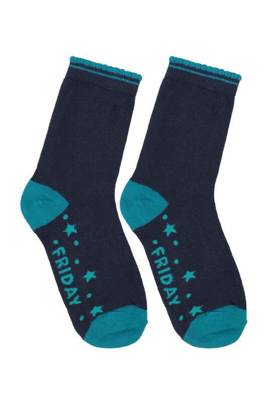 SİMİSSO - Patterned Kid Socks 926 | Turquois